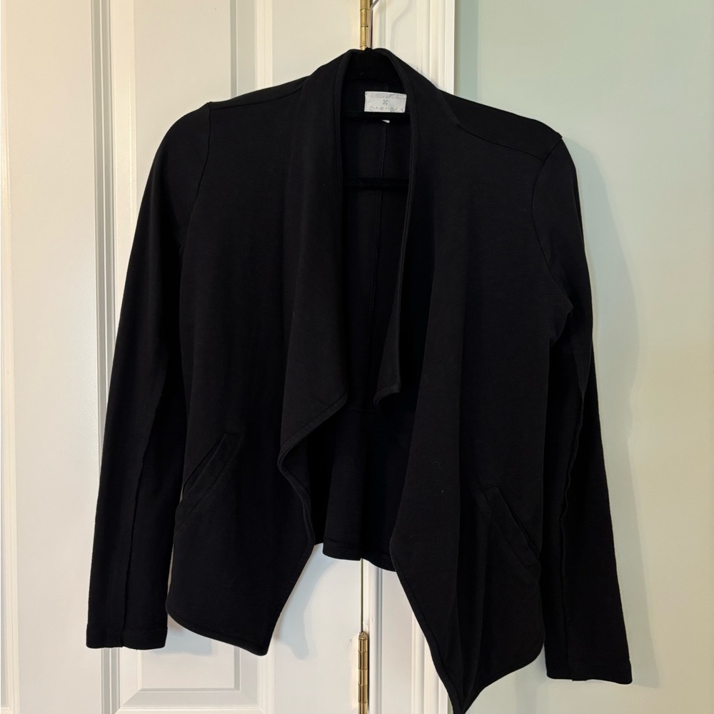 Caslon Black Draped Open-Front Cardigan